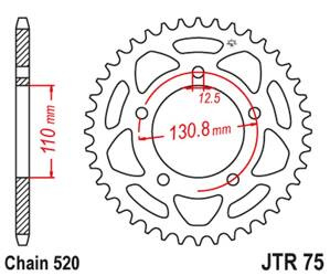 JT Zębatka tylna stalowa [44 zębów] BMW S 1000 RR 09-20