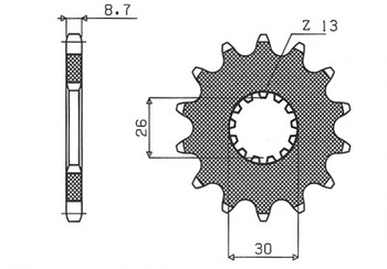 SUNSTAR Zębatka przednia stalowa TRIUMPH DAYTONA 955/SPRINT ST/SPRINT GT [17]
