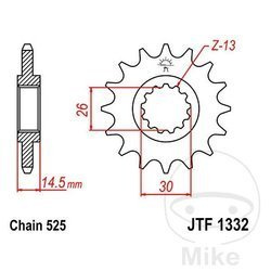 Zębatka przednia JT JTF1332.17 (17Z)