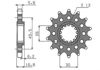 SUNSTAR Zębatka przednia stalowa HONDA CBR 600/900/929/954/1000 / VTR 1000 SP1/2 [15]