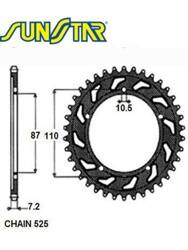 SUNSTAR Zębatka tylna stalowa SUZUKI GSF 400 BANDIT 89-96 / GSF 650 BANDIT 07-15 [49]