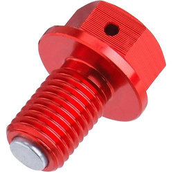 ZETA Korek spustowy oleju z magnesem Yamaha YZ 250F '01-'25, YZ 450F '03-'25, YZ 125 '05-'25, WR 250F '01-'25 kolor czerwony