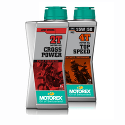 Zestaw olejów MOTOREX Cross Power 2T 1L + TOP SPEED 15W50 4T 1L