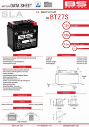 Akumulator BS BTZ7S Zamiennik YTZ7S 6AH 130A