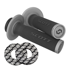 Zestaw Przykręcane manetki Lock On SCOTT SX II kolor szary + pianki antydociskowe