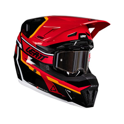 Kask cross z goglami LEATT Kit Moto 7.5 kolor czerwony