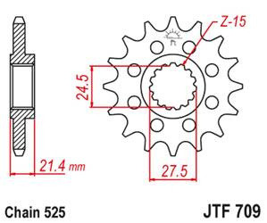 JT Zębatka przednia [17 zębów] APRILIA 750/900 DORSODURO/ABS 07-19 / SHIVER/GT/ABS 07-19 1200 DORSODURO/ABS 11-16