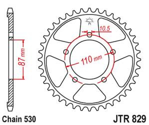 JT Zębatka tylna stalowa [45 zębów] SUZUKI GSX 600F 92-97 / GSX 750F 99-06 / GSXR 750 88-90 kolor czarny