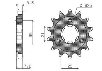 SUNSTAR Zębatka przednia stalowa SUZUKI DR 600/650 [16]