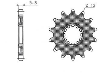 SUNSTAR Zębatka przednia stalowa KAWASAKI KXF 450 06-19 / YFZ 450 04-13 [13]