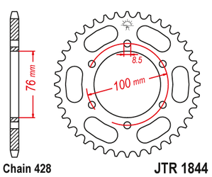 JT Zębatka tylna stalowa [52 zębów] YAMAHA YZF 125R 19 / MT 125 15-17