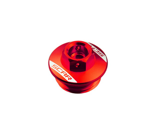 SCAR Korek wlewu oleju Gas Gas MC 250F / 350F / 450F '22-'24, EC 250 / 300 '21-'24, EC 250F / 350F '21-'24, EC 450F / 500F '24, EX 250 / 300 '21-'24, EX 250 / 450F, kolor czerwony
