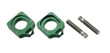 Accel Zielony Napinacz Tylnej Ośki ze Śrubą/Kawasaki KXF [250/450] '04-'14