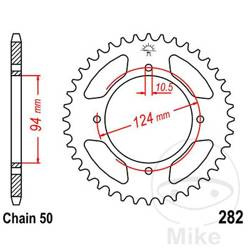 Zębatka tylna stalowa JT JTR282.34 ilość zębów 34Z