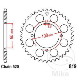 Zębatka tylna stalowa JT JTR819.47 ilość zębów 47Z