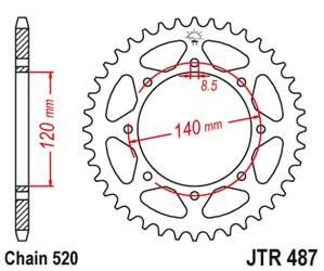 JT Zębatka tylna stalowa [47 zębów] KAWASAKI KLE 500 97-05