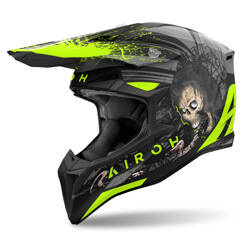 Kask cross Airoh Wraaap Darkness – szary, żółty, czarny (matowy)