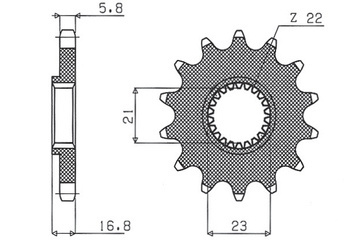 SUNSTAR Zębatka przednia stalowa YAMAHA XJ 600 DIVERSION 92-03 [16]