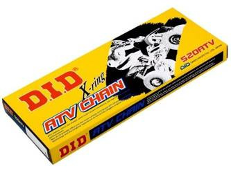 DID Łańcuch 520 ATV 104B ogniw X-Ring otwarty zapinka złoty / czarny