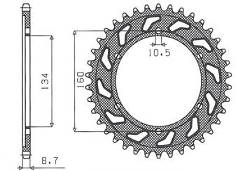 SUNSTAR Zębatka tylna stalowa HONDA CBR 1000 RR 04-05 / VTR 1000SP1/SP2 00-06  [40]