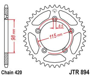 JT Zębatka tylna stalowa [48 zębów] KTM SX 60/65 98-21 kolor czarny