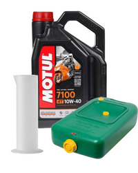Zestaw pojemnik na olej + miarka + Motul 7100 10W40 4T Synthetic 4L