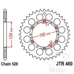 Zębatka tylna stalowa JT JTR460.44 ilość zębów 44Z