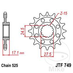 Zębatka przednia JT JTF749.16 (16Z)