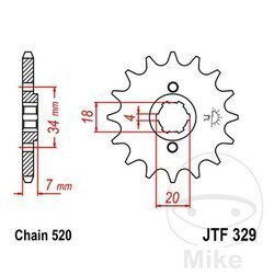 Zębatka przednia JT JTF329.12 (12Z)