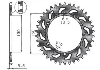 SUNSTAR Zębatka tylna stalowa HONDA NX 650 95-01 / YAMAHA XJ 6 09-15 / YAMAHA WR 250R 08-10 [47]