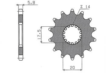 SUNSTAR Zębatka przednia stalowa YAMAHA YZ 125 87-04 [13]