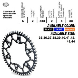 Moto-Master Zębatka tylna aluminiowa [41] KTM SX 50/SX 50 MINI 02- / SX-E5 E-BIKE 19- / GASGAS MC 50 MC-E E-BIKE 21- / HUSQVARNA TC 50 17 / TC 50 MINI 18-. EE 5 E-BIKE 19-