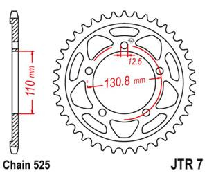 JT Zębatka tylna stalowa [45 zębów] BMW S 1000 RR 09-11 kolor czarny