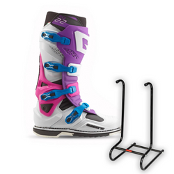 Zestaw Buty cross Gaerne SG22 kolor fioletowy, biały, różowy + stojak do mycia butów Biketec