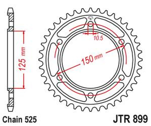 JT Zębatka tylna stalowa [42 zębów] KTM 950/990/1190 ADVENTURE / R LC8 03-18 kolor czarny