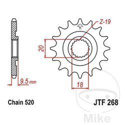 Zębatka przednia JT JTF268.13 (13Z)