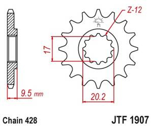 JT Zębatka przednia [14 zębów] KTM SX 85 04-17