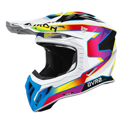 Kask cross Airoh Aviator Ace 2 Sunrise Gloss – biały / niebieski / czerwony