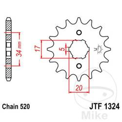 Zębatka przednia JT JTF1324.12 (12Z)