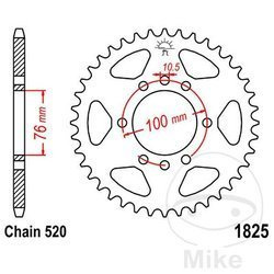 Zębatka tylna stalowa JT JTR1825.48 ilość zębów 48Z