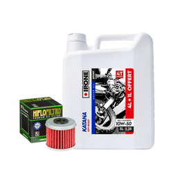 Zestaw serwisowy olej + filtr: Ipone KATANA 10W50 5L + HF116 filtr oleju 250L – Honda