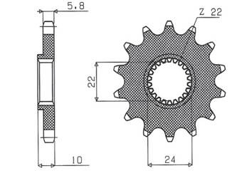 SUNSTAR Zębatka przednia stalowa BMW F 650 94-13 / APRILIA PEGASO 650 98-04 [16]