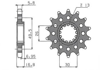 SUNSTAR Zębatka przednia stalowa HONDA CBR 600 99-20 / CBR 600RR 03-22 / CBR 900/929/954RR FIRE BLADE 92-03 / CBR 1000 04-22 / VTR 1000 SP1/SP2 00-06 KONWERSJA NA ŁAŃC. 520 [16]