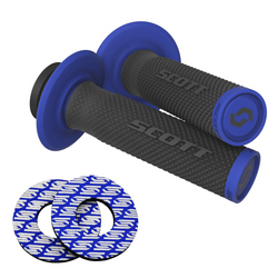 Zestaw Przykręcane manetki Lock On SCOTT SX II kolor niebieski + pianki antyodciskowe