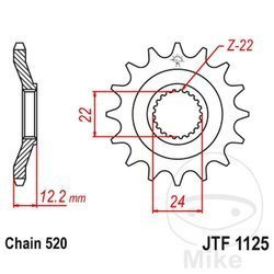 Zębatka przednia JT JTF1125.16 (16Z)