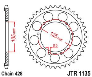 JT Zębatka tylna stalowa [69 zębów] APRILIA RX 125 E4 18-19