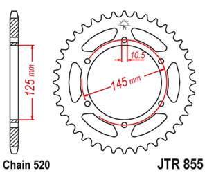 JT Zębatka tylna stalowa [45 zębów] YAMAHA XTZ 750 89-98 kolor czarny