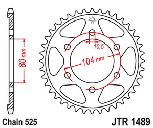 JT Zębatka tylna stalowa [40 zębów] KAWASAKI ZX 6 R 98-02 / Z 1000 07-09 / ZX10R 04-15 kolor czarny