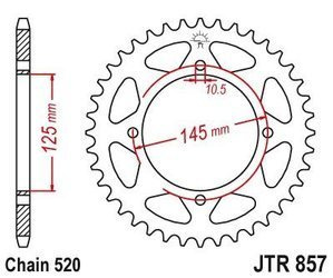 Zębatka tylna stalowa JT JTR857.42 ilość zębów 42Z