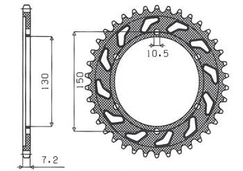 SUNSTAR Zębatka tylna stalowa YAMAHA TDM 900 02-13 [42]